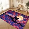 Cat Theme Crystal Velvet Floor Rug Personalized Custom Name Text Warm Carpet Home Decoration