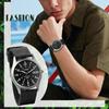 Часы Seiko Водонепроницаемые арабские цифры Имитация военных часов Уличные 24-часовой светящийся указатель Кварцевый большой циферблат Простой нейлоновый ремешок Черный