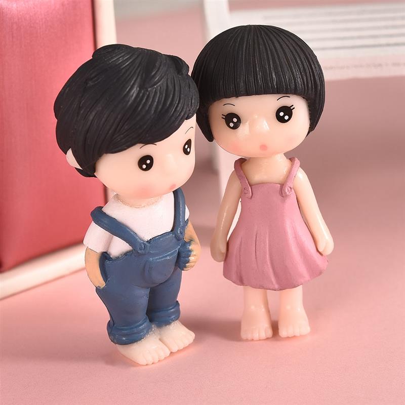 1 Pair Little Lovers Miniature Landscape DIY Ornament Home Garden Dollhouse Decor Ornament Gift