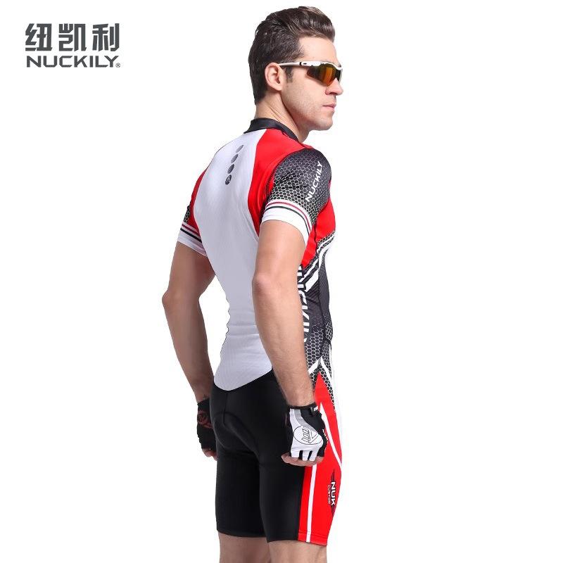 NUCKILY Summer Triathlon Suit Sunscreen Breathable Vest One-piece Swimsuit Cycling Suit Running Suit Short Sleeve