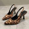 Fashion 2024 Spring Autumn New 8CM High Heels for Women Sexy Leopard Print Pointy Heel Shoes Women New Designer Casual Sandals Female