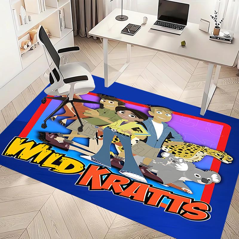 1pc Wild Kratts Print Area Rug - Soft, Washable Non-Slip Indoor Mat, Living Room, Home Office Decorative Rug,Office Decorative