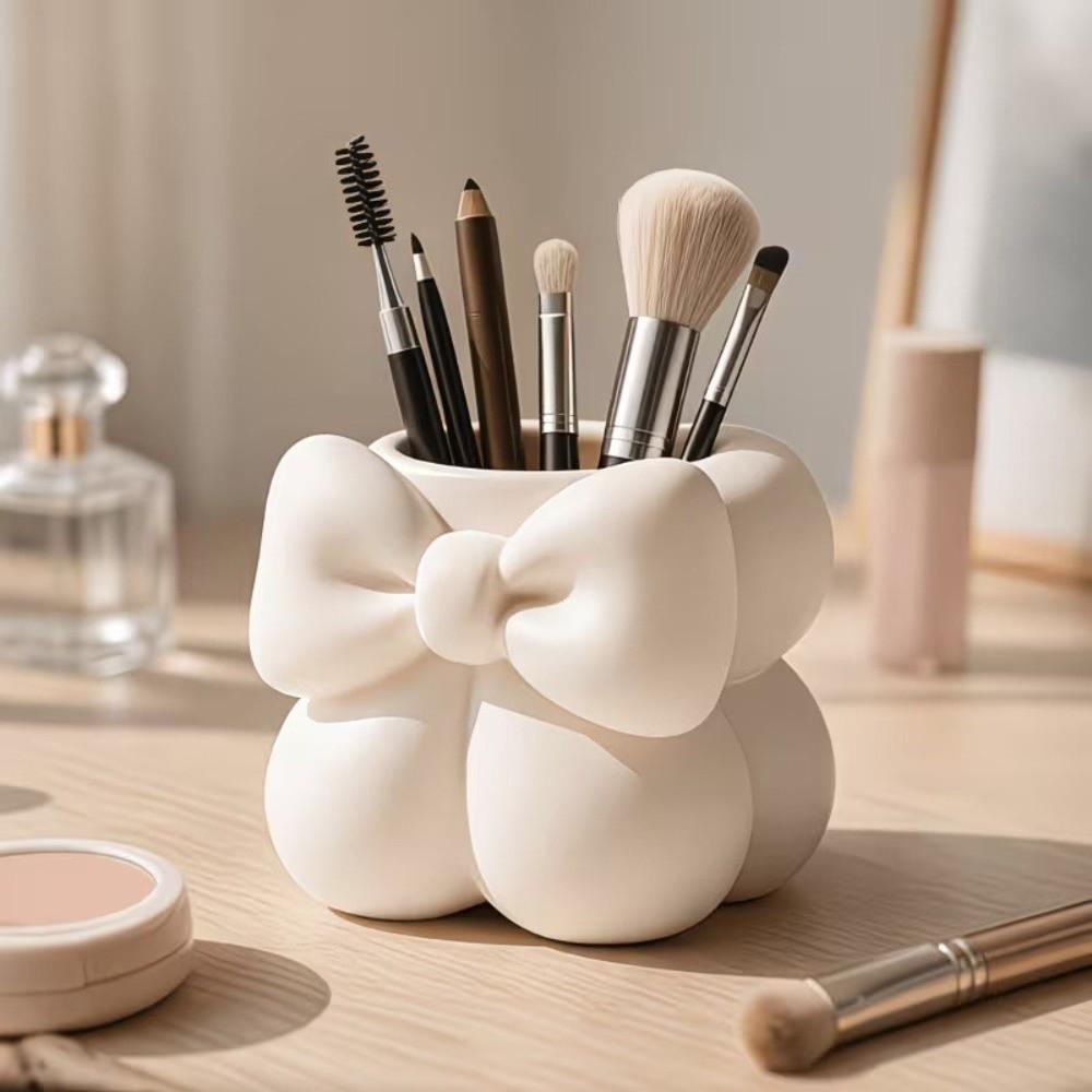 Creative Bow Pen Holder 3D Printed Makeup Brush Storage Case Desktop Organizer  Vanity Organizer