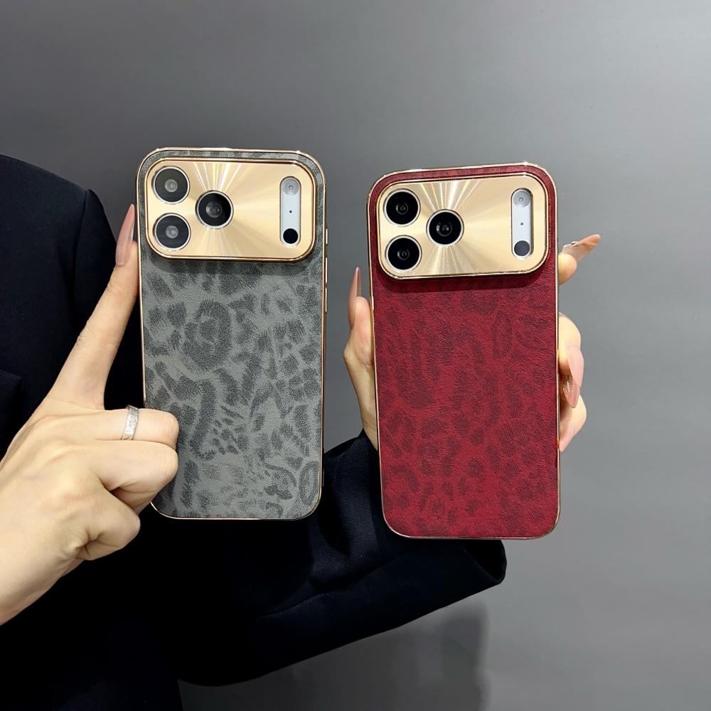Матовый чехол для телефона с принтом леопарда из ПУ для iPhone 17 Air 16 15 14 Plus 13 12 11 Pro Max, полностью покрытый, мягкий бампер, нескользящий чехол