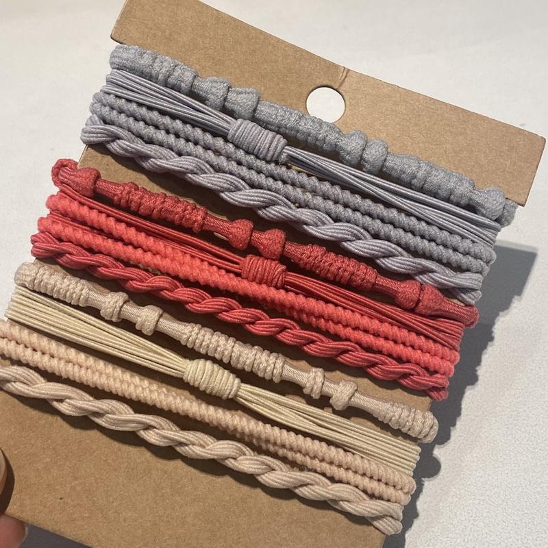 12 шт. Бохо браслет резинки для волос для женщин эластичные резинки для волос для девочек черный браслет веревка для волос держатель для хвостика повязки для волос