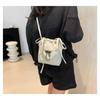 Fashion Women Shoulder Bag Simple Versatile Drawstring Crossbody Bag Reusable Creative Tote Bags Cell Phone Purse Pouch