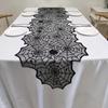 Halloween Decoration Lace Spider Web Skull Tablecloth Black Fireplace Shawl Scarf Spider Web Fireplace Curtains Decoration Cloth