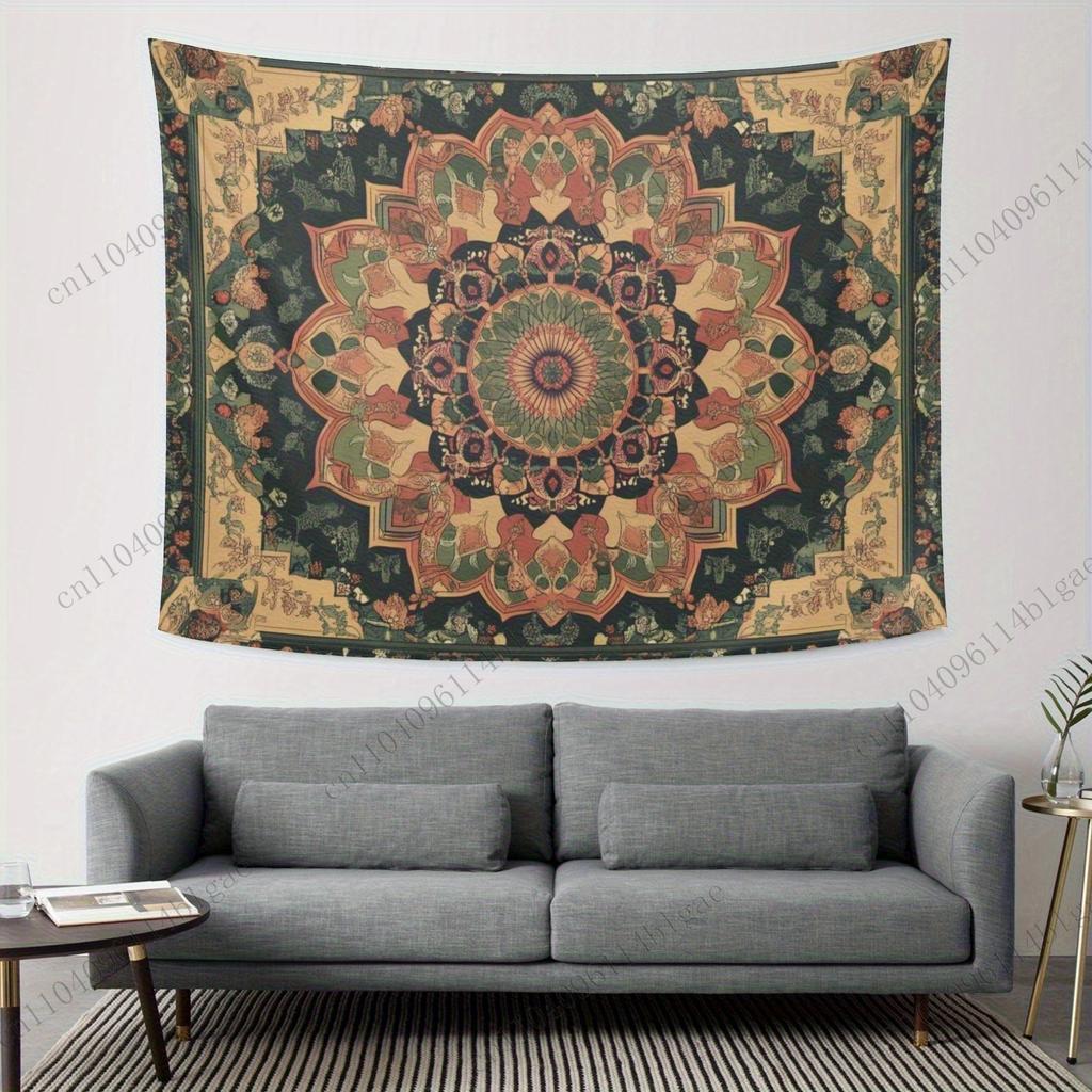 Golden Mandala Tapestry Excellent Home Decoration Bedroom Dorm Wall Hanging Background Cloth Festival Gift