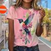 Summer Women's T Shirt Bird Print Casual Short Sleeve 3d T-Shirt Fashion Streetwear Crew Neck Pullover Female Oversized Clothing