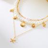Elegant Imitation Pearl Chain Necklaces for Women Fashion Metal Starfish Shell Pendant Necklaces Minimalist Summer Jewelry Gifts