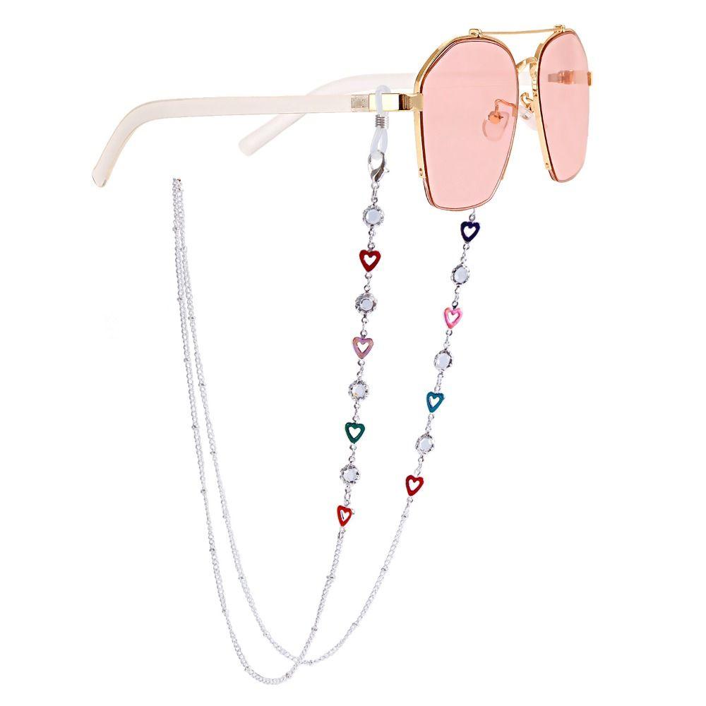 Металлическая цепочка Цепочки для солнцезащитных очков Цветные бусины Шнурки для очков Металлическая цепочка для очков Женщины Девочки