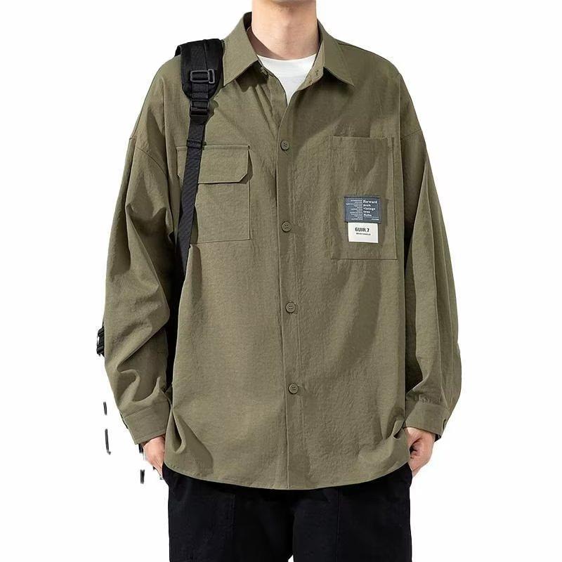 Spring and Autumn Workwear Casual Shirt Men's Long Sleeve Easy Matching Coat Fashion Loose Retro Shirt