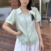 Navava Women Lovely Frill Collar Short Sleeve Blouse Nb2743