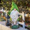 Уличный солнечный светильник для сада, Декоративная фигурка эльфа из смолы, Статуэтка гнома с флоковым покрытием, Декоративный светильник для садового ландшафта