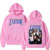 Худи Zahide Merch с двусторонним принтом Мужские Женские Модные Хип-хоп Пуловер Повседневный Флис Оверсайз Винтажная Эстетика Толстовка