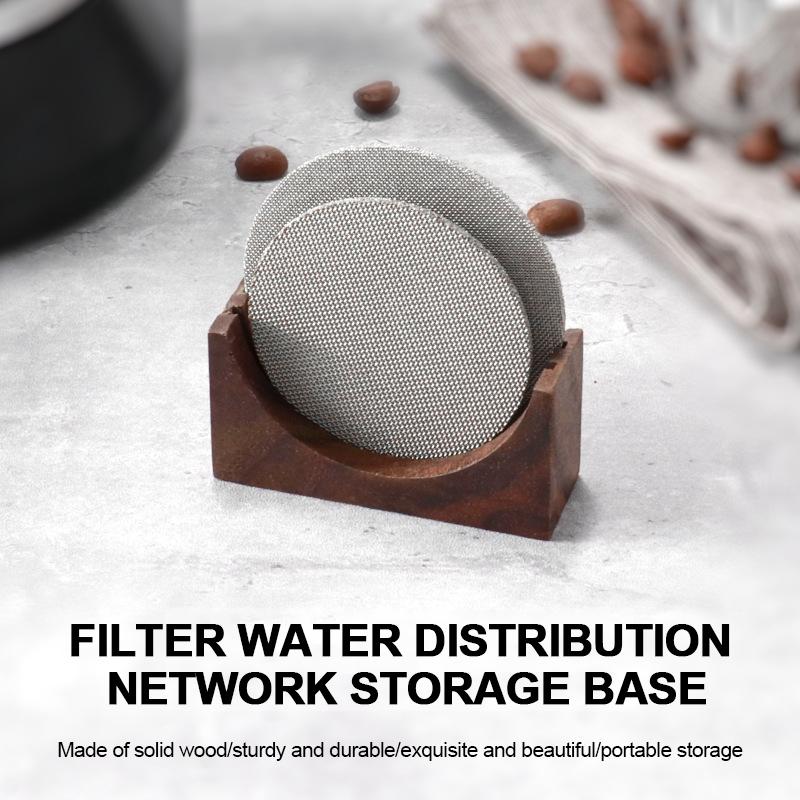 Держатель сетки фильтра для кофе эспрессо, кронштейн сетки шайбы для приготовления кофе, деревянная подставка из орехового дерева для сетки шайбы 51 мм/54 мм/58 мм