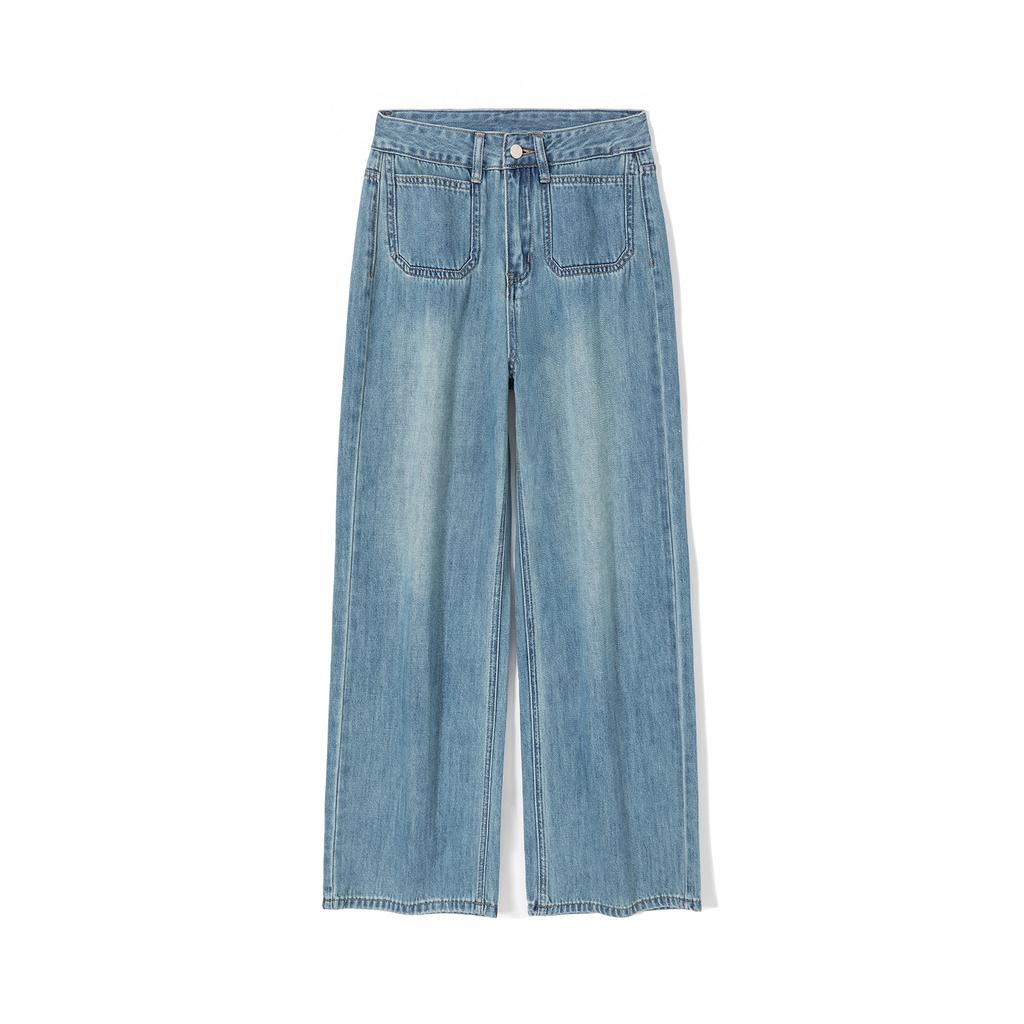 Tencel wide-leg jeans women's trousers summer thin drape narrow version straight wide-leg trousers new