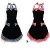 Cute Bib Apron Dress Flirty Vintage Kitchen Women Bowknot with Pocket Restaurant Kitchen Apron Dress