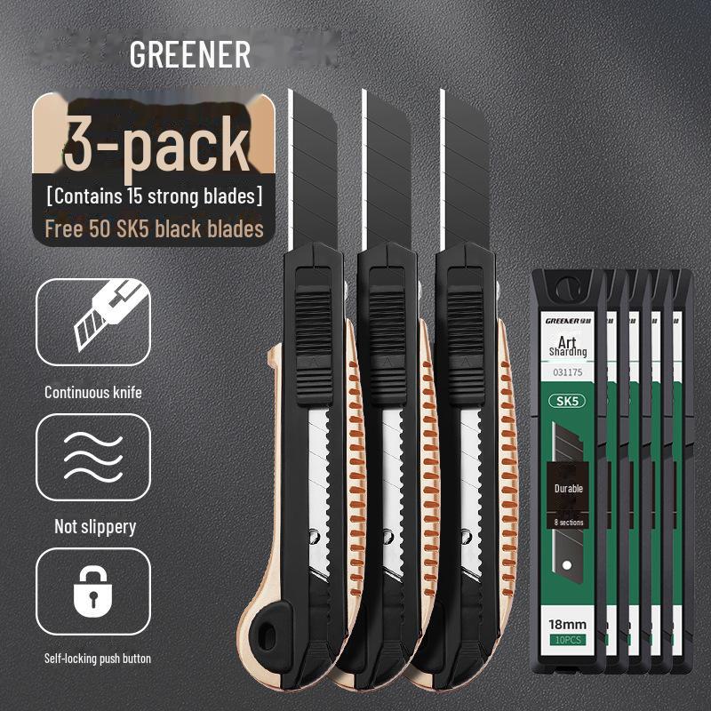 Green Forest Heavy-Duty All-Steel Utility Knife: Industrial-Grade, Thickened, Durable, Large Wallpaper & Paper Cutter