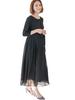 Maternity Nursing Formal Chiffon Tuck Shrine M Black 10171260 [ANGELIEBE] Clothes, Dress, Dress, Prenatal, Postnatal, Visit, Wedding,
