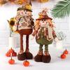Standing Plush Harvest Scarecrows Dolls with Stretchable Long Legs Autumn Thanksgiving Festivals Decors for Indoor Space