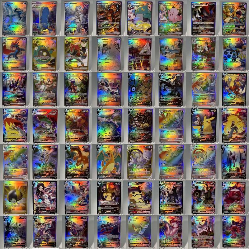 Silver Tempest PKM Cards PTCG6-C GX Rainbow Lugia Rayquaza Lugia VMAX Rare Collection Battle Toys Gifts for Hobbies