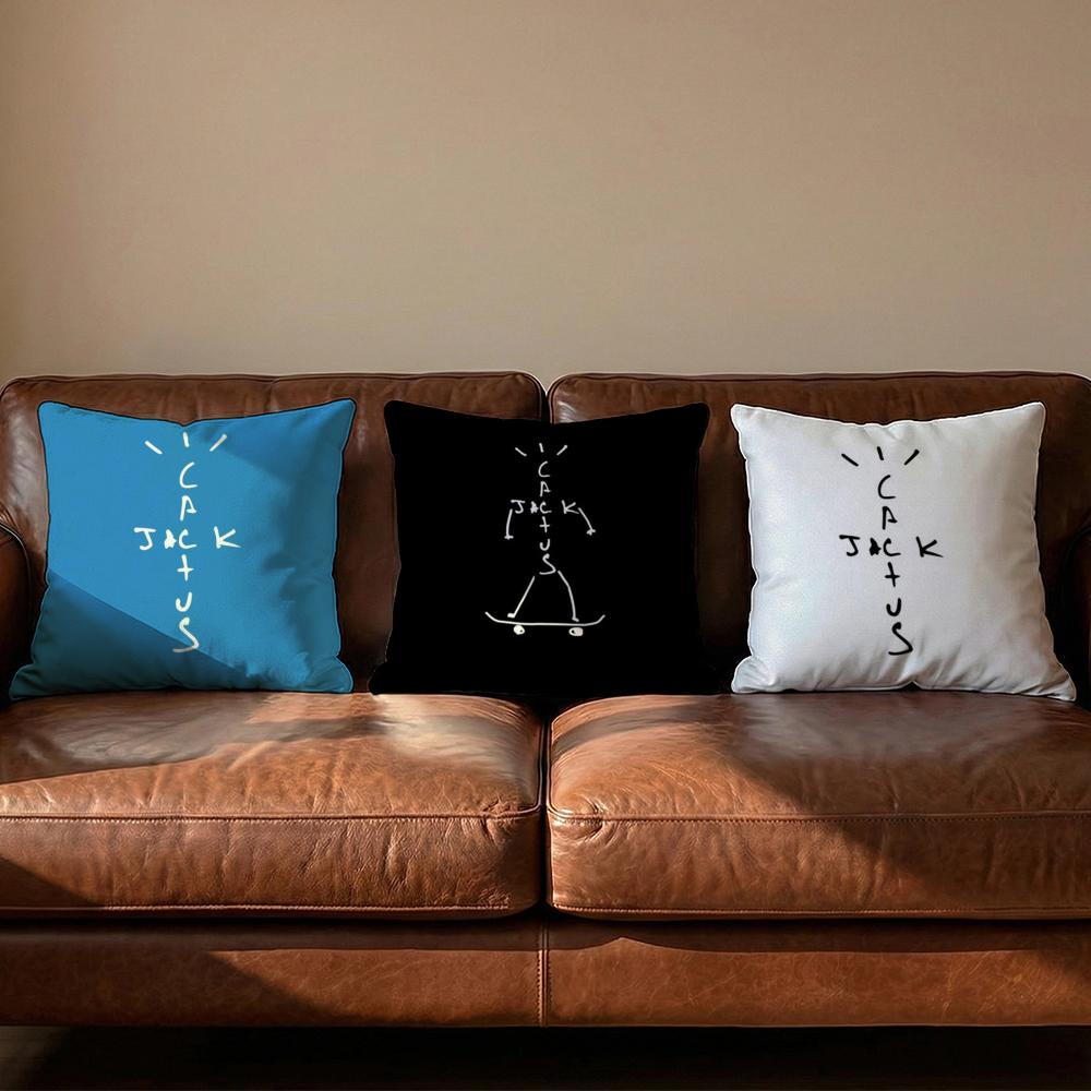 Крутая наволочка с принтом Cactus Jack Мягкая Двусторонняя Прочная Наволочка для Подушки Многоцелевое Использование для Дома Автомобиля Ежедневного Комфорта