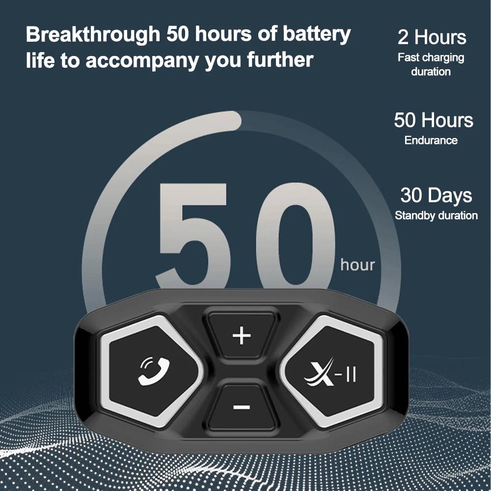 X-11 Мотоциклетный шлем Гарнитура Bluetooth 5.0 Handsfree Автоответчик IP67 Водонепроницаемый 2 в 1 Type-C Для Наушников и Зарядки