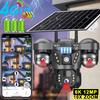 2025 New 12MP Solar Camera Three Lens Audio Outdoor IP66 Waterproof Built-in Battery Security CCTV 6K HD 4G SIM Network Camera V380 Pro