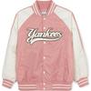 New MLB New York Yankees Varsity Puffer Jacket Unisex Hemp Pink 3AJPV0244-50PKM