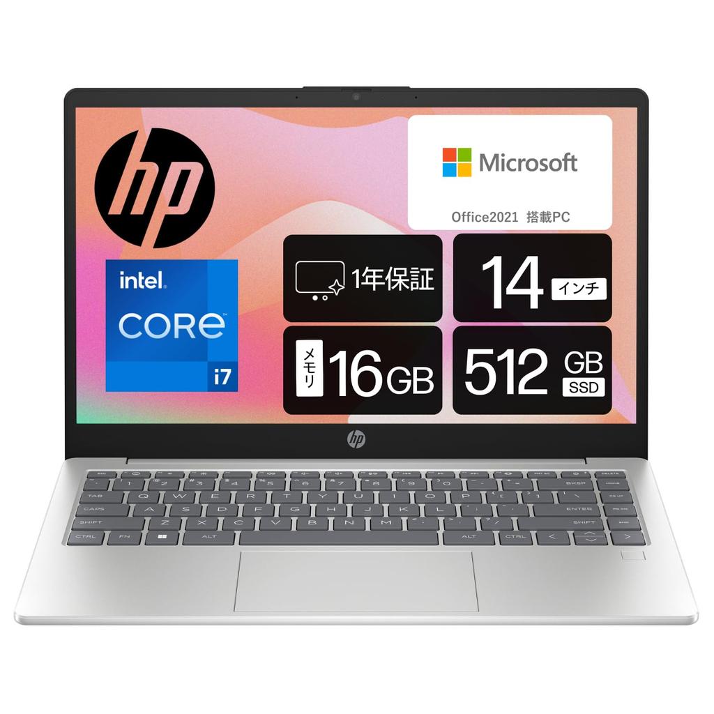 HP Intel 13th Generation Core I7 16GB 512GB Camera Fingerprint Slim Natural Includes HP 240 Bluetooth Microsoft Office Home Business 14-ep1000 14-inch