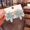 Enamel Flower Stud Earrings for Women Girl French Ins Vintage Fashion Korean Wedding Romantic Jewelry Gifts