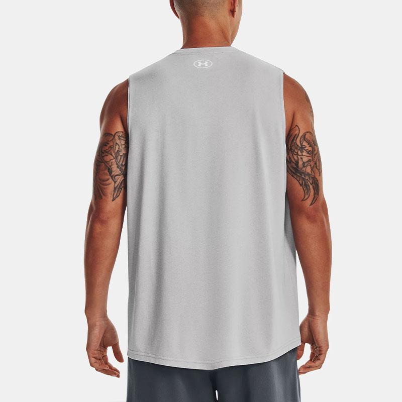 Under Armour UA Tech™ Командный Однотонный Удобный Мягкий Быстросохнущий Влагоотводящий Свободный Безрукавный Топ Мужские топы Серый 1376840-011