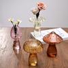 Mushroom Vase Glass Flower Bottle Aesthetic Desk Decoration Vase for Flowers Mushroom Plant Pot New Year Decor Home Table Decor