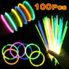 100Pcs Colorful Glow Stick Christmas Fluorescence Lights Bracelets Neon For Wedding Party Concert Children Gifts Decor