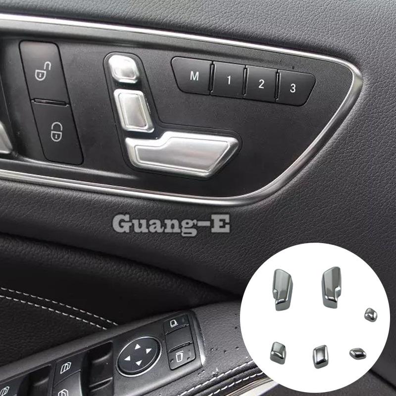 Car Body Cover Detector Seat Adjustment Knob Button Switch Trim Frame Parts 6pcs For Mercedes Benz GLA 2015 2016 2017 2018