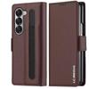 Деловой кожаный чехол для телефона Samsung Z fold 7 6 5 4 3 fold6 fold5 fold4 Fold3 5G с держателем для стилуса, кошельком, слотами для карт, книжная обложка