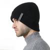 Men's Winter Hat with Velvet Earmuffs and Elastic Knitted Hat, Solid Color, All-match Casual Warm Hat