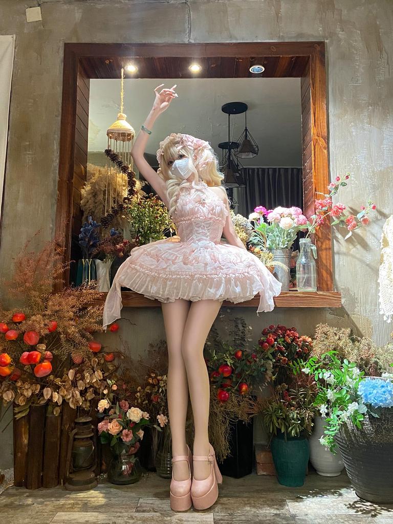 XHSUKADO Платье-сарафан Lolita JSK с кружевом Это милое готическое платье лолиты с и принцессы Mori Girl Идеально для кроссдрессинга