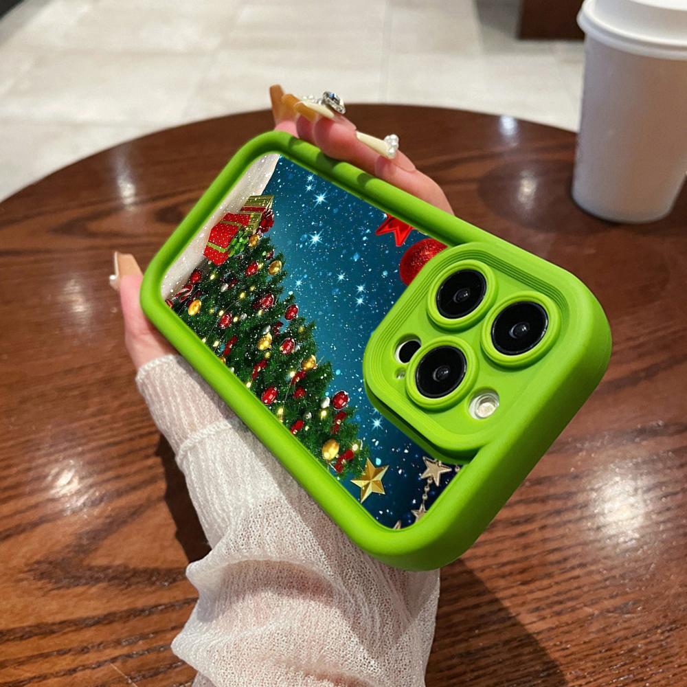 N117 Новогодние Счастливого Рождества арт Мягкие чехлы для телефонов Angel Eyes для iPhone 16 15 14 13 11 Pro Max 8 7 6s Plus 12 mini XR XS Max SE Противоударный чехол