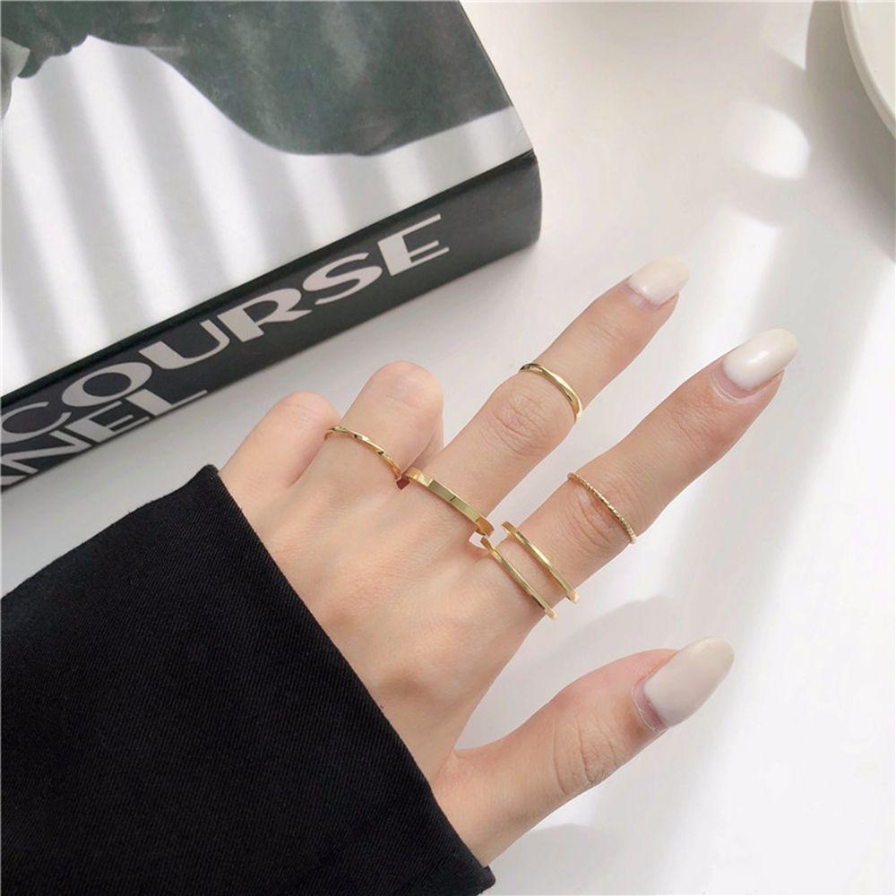 Female Fashion Jewelry Korean Zinc Zinc Alloy Retro Tail Ring Knuckle Finger Rings Twist Ring Set Round