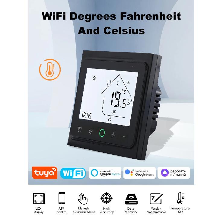 Manhot Thermostat WIFI Smart Life Temperature Controller For Electric Heating Gas Boiler Work with Tuya Alice Alexa Google Home