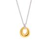Two Tone Circle Pendant Necklace Fashion Stainless Steel Minimal Jewelry Waterproof Anti Tarnish Custom Jewellery for Women