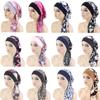 Ethnic Print Turban Fur Headcloth Nightcap Wide-Brimmed Elastic Women's Bandage
