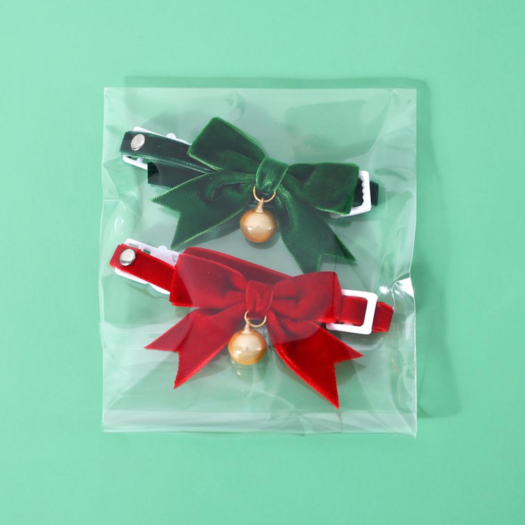 Рождественский кошачий ошейник Регулируемый ошейник для собак с колокольчиками Бархатный ошейник для котят Костюм для кошек для фестиваля Бабочка для питомца для вечеринки 2 шт.