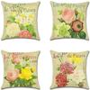Ретро Растение Цветочный Принт Лен Наволочка Дом Гостиная Диван Автомобильная Подушка