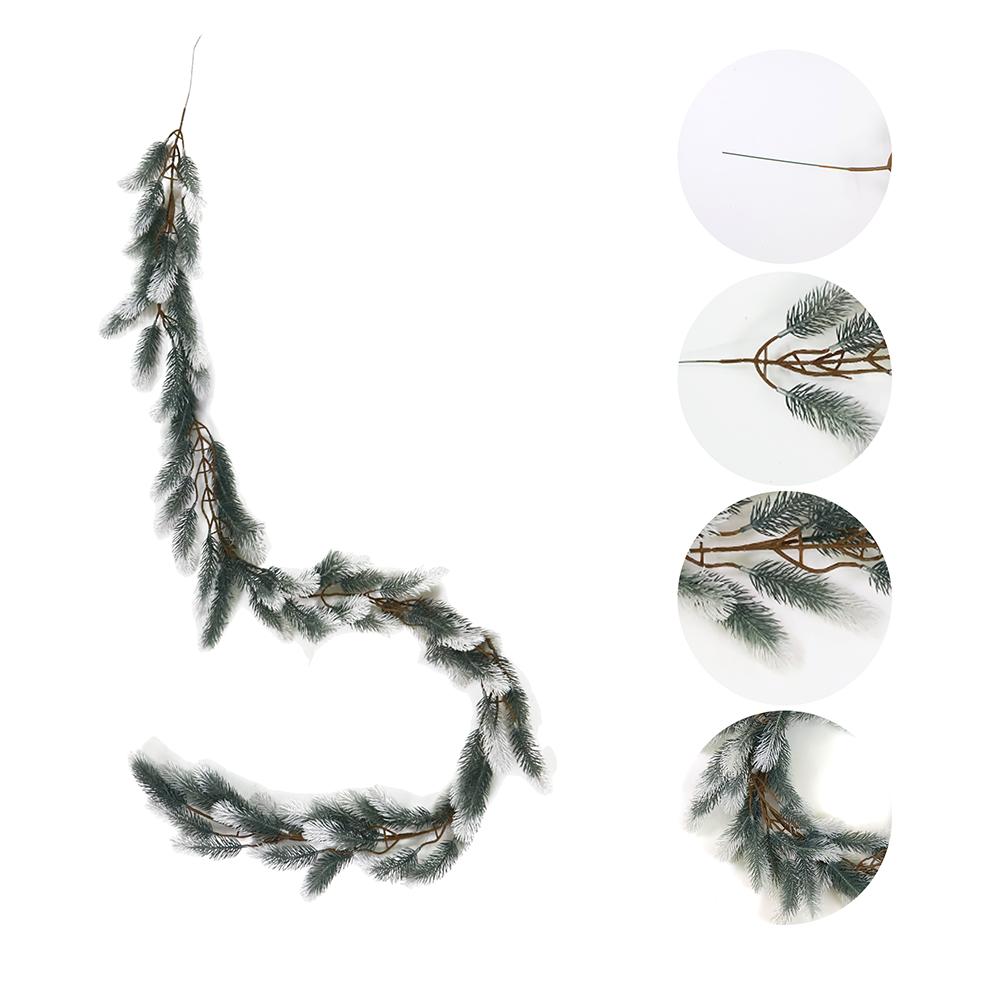 2M Artificial Pine Garland Real Touch Home Deco Faux Greenery Garland Plastic Seasonal Winter Pine Garland Mantle Stairs