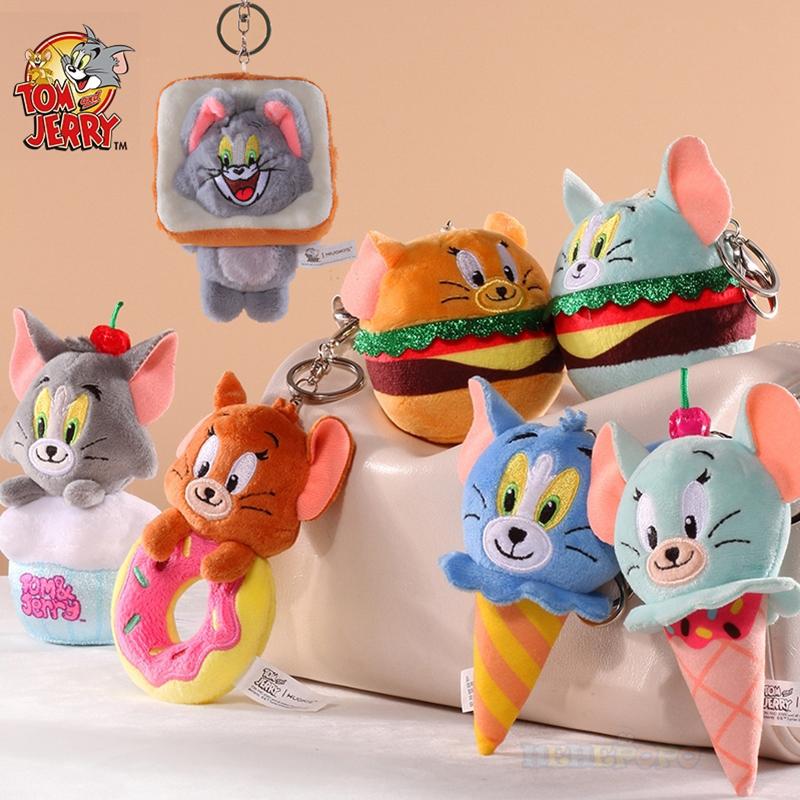 Tom and Jerry Plush Keychains Cosplay Cheese Toast Bagel Cake Jerry Hamburger TOM Lovely Cute Gift Toy Toy