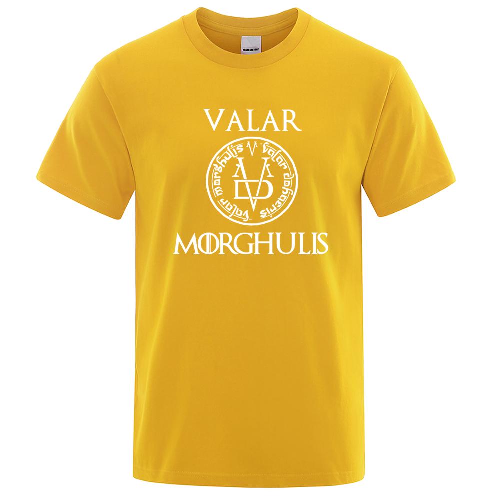 Мужская футболка Футболка Песнь Льда и Огня Футболки с принтом Валар Моргулис Летняя дышащая одежда с коротким рукавом