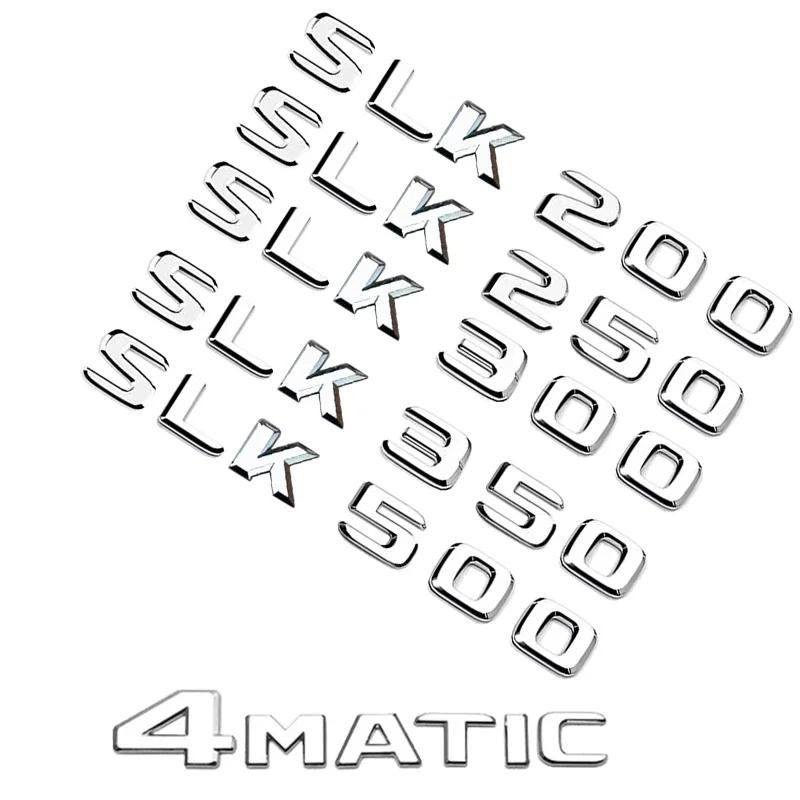 3D ABS Car Rear Trunk Letter Emblem Badge Decals Sticker For Mercedes Benz SLK63 R170 R171 4MATIC SLK200 SLK300 SLK350 SLK250